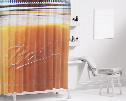 Coffee Mason Jar Glasses Bathroom Shower Curtain Fabric Waterproof | 66 X 72 Inch