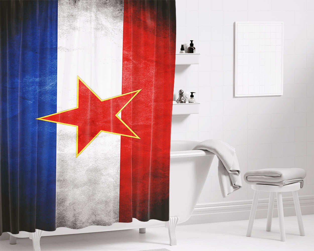 Converse Bathroom Shower Curtain Fabric Waterproof | 66 X 72 Inch