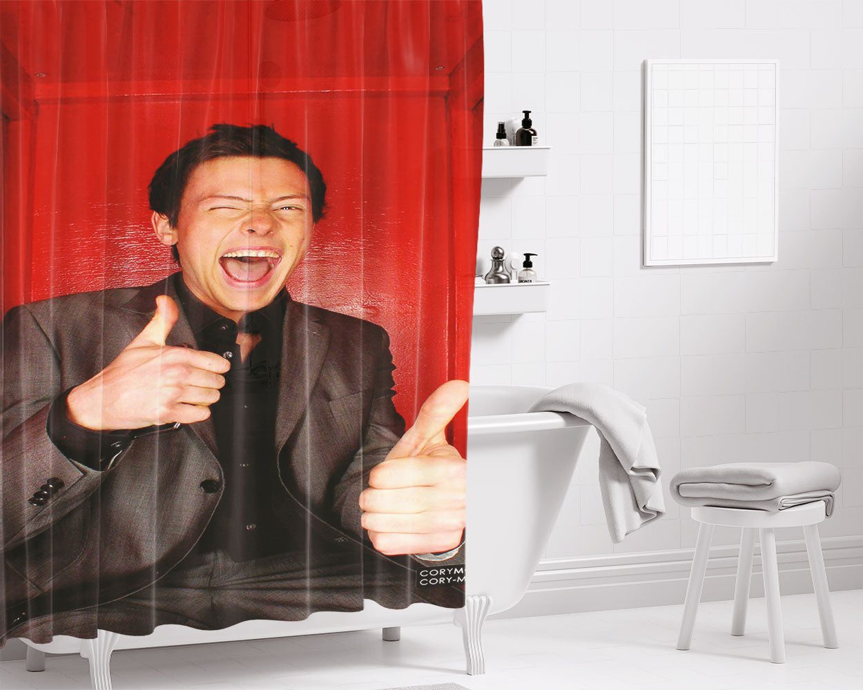 Cory In Memorian Bathroom Shower Curtain Fabric Waterproof | 66 X 72 Inch