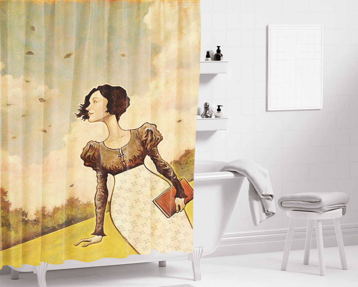 Cover Jane Austen Bathroom Shower Curtain Fabric Waterproof | 66 X 72 Inch