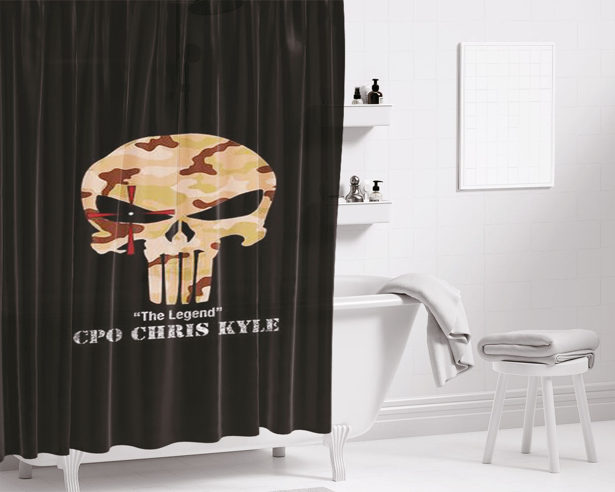 Cpo Chris Kyle Bathroom Shower Curtain Fabric Waterproof | 66 X 72 Inch