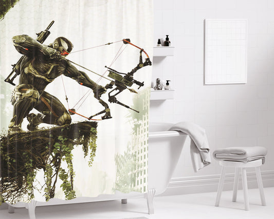 Crysis Bow Shot Bathroom Shower Curtain Fabric Waterproof | 66 X 72 Inch