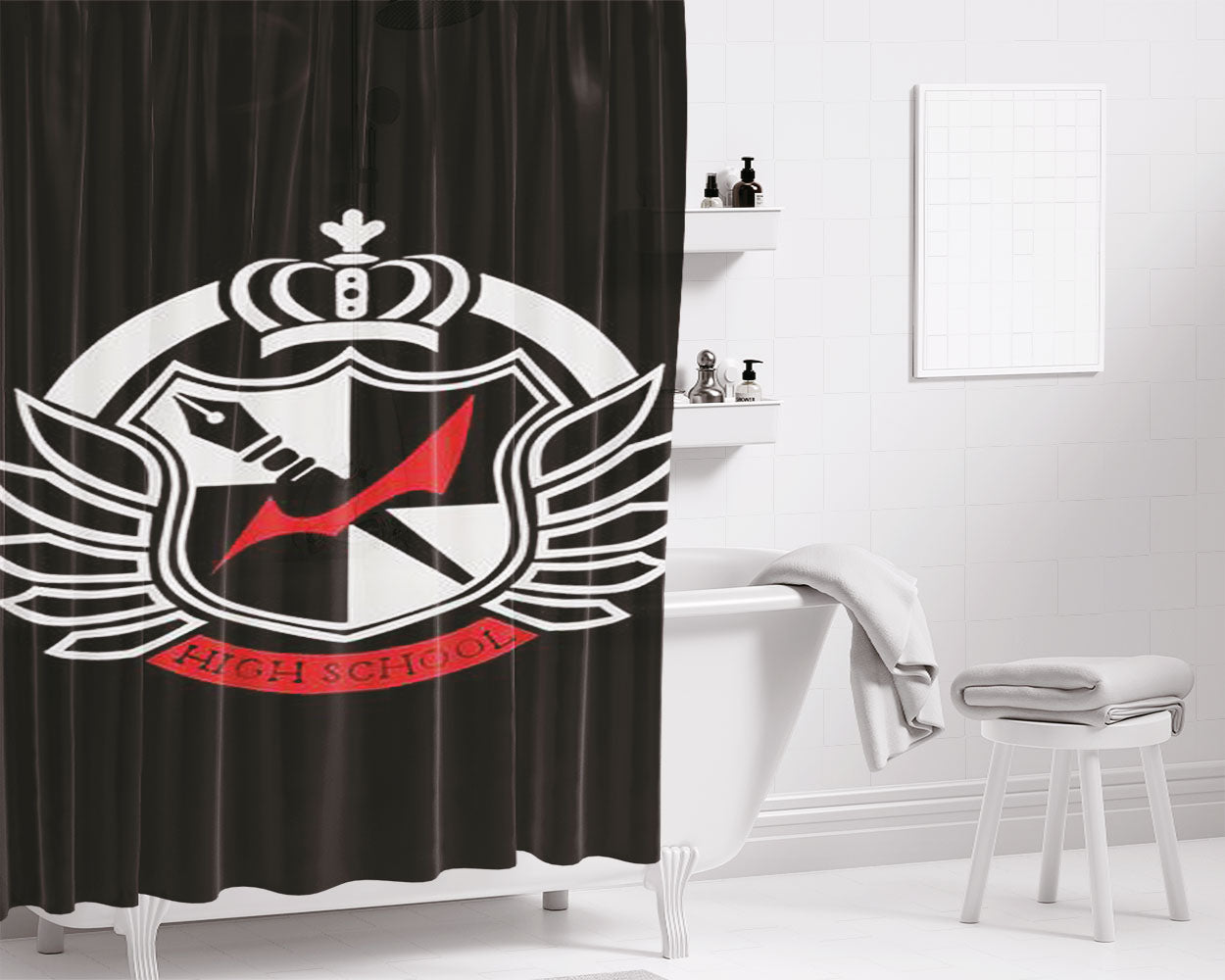 Dangan Ronpa Split Bathroom Shower Curtain Fabric Waterproof | 66 X 72 Inch