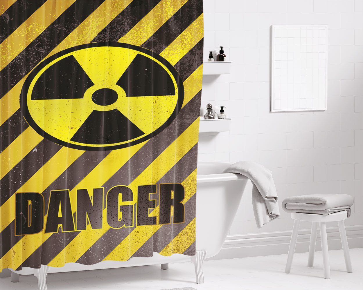 Danganronpa Red Bathroom Shower Curtain Fabric Waterproof | 66 X 72 Inch