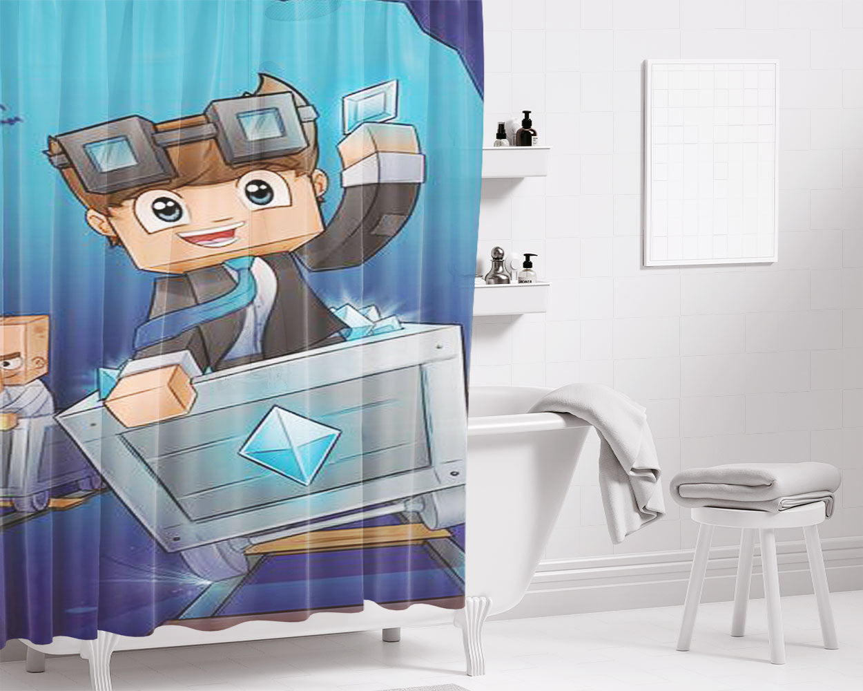 Danny Phantom Wallpaper Bathroom Shower Curtain Fabric Waterproof | 66 X 72 Inch