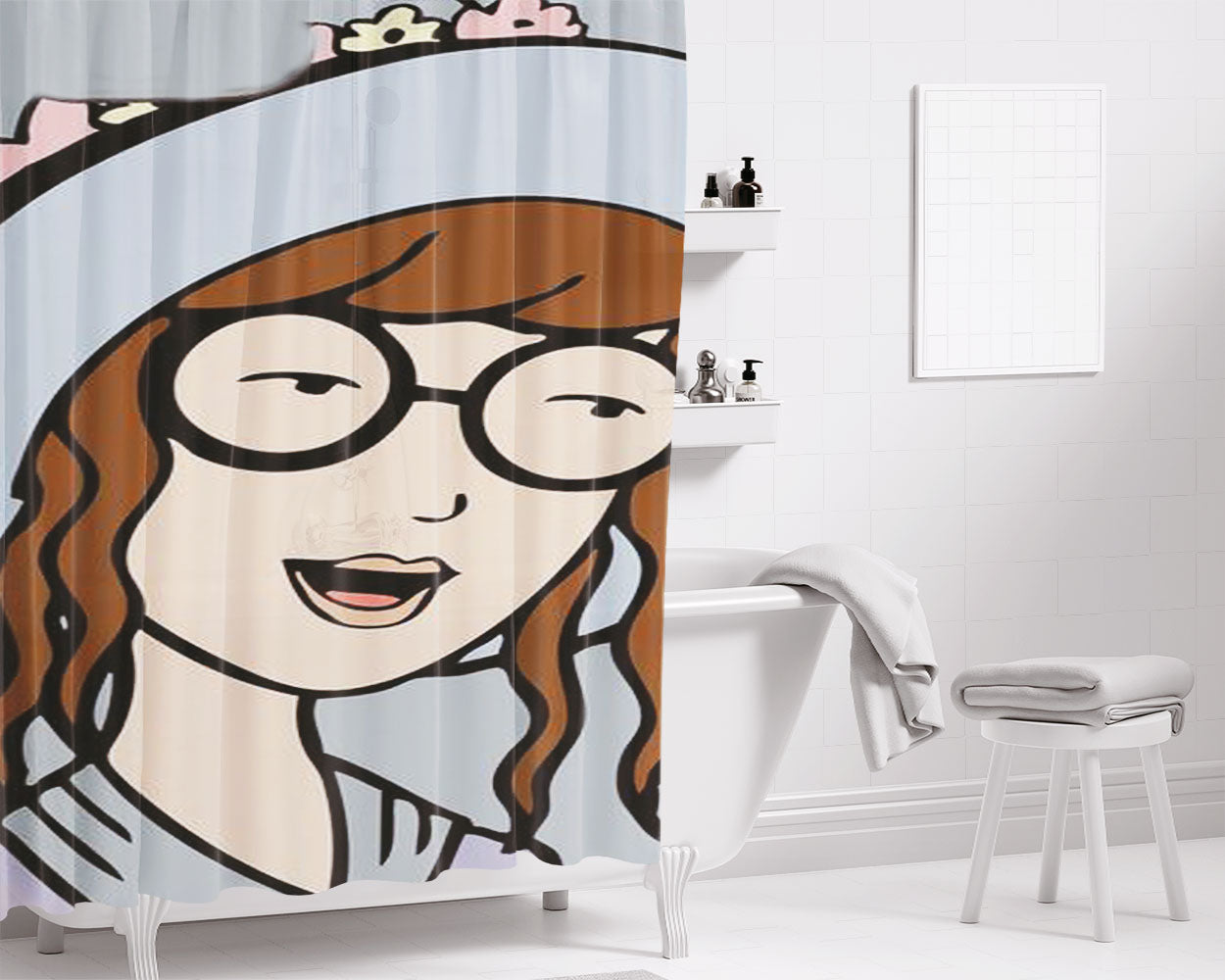 Daria And Jane Bathroom Shower Curtain Fabric Waterproof | 66 X 72 Inch