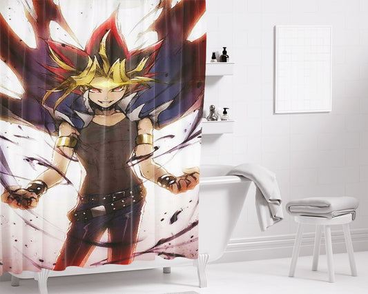 Dark Warrior Red Aura Bathroom Shower Curtain Fabric Waterproof | 66 X 72 Inch