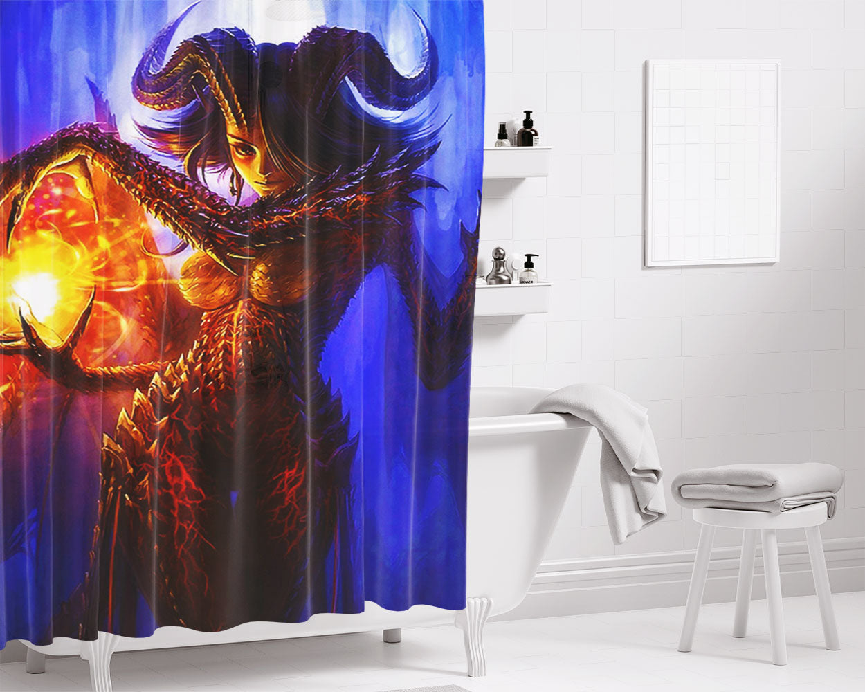 Darkness Girl Bathroom Shower Curtain Fabric Waterproof | 66 X 72 Inch
