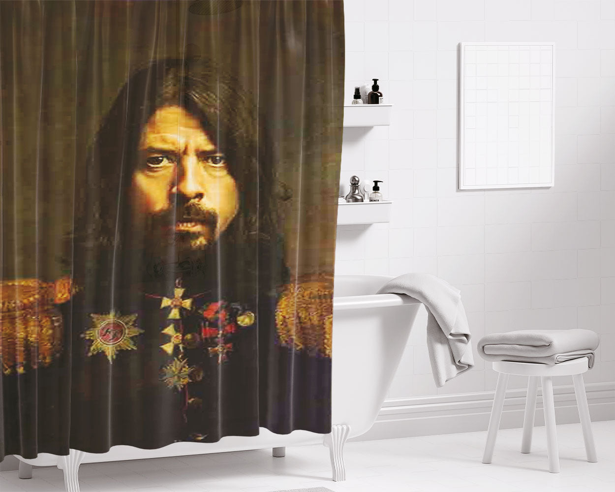Dave Grohl Foo Fighters Concert Bathroom Shower Curtain Fabric Waterproof | 66 X 72 Inch
