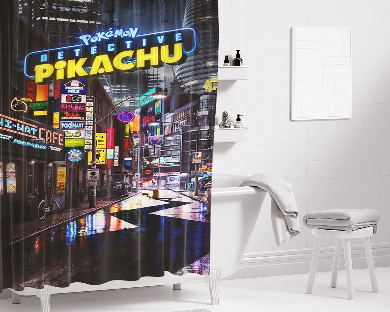 Detective Pik Bathroom Shower Curtain Fabric Waterproof | 66 X 72 Inch