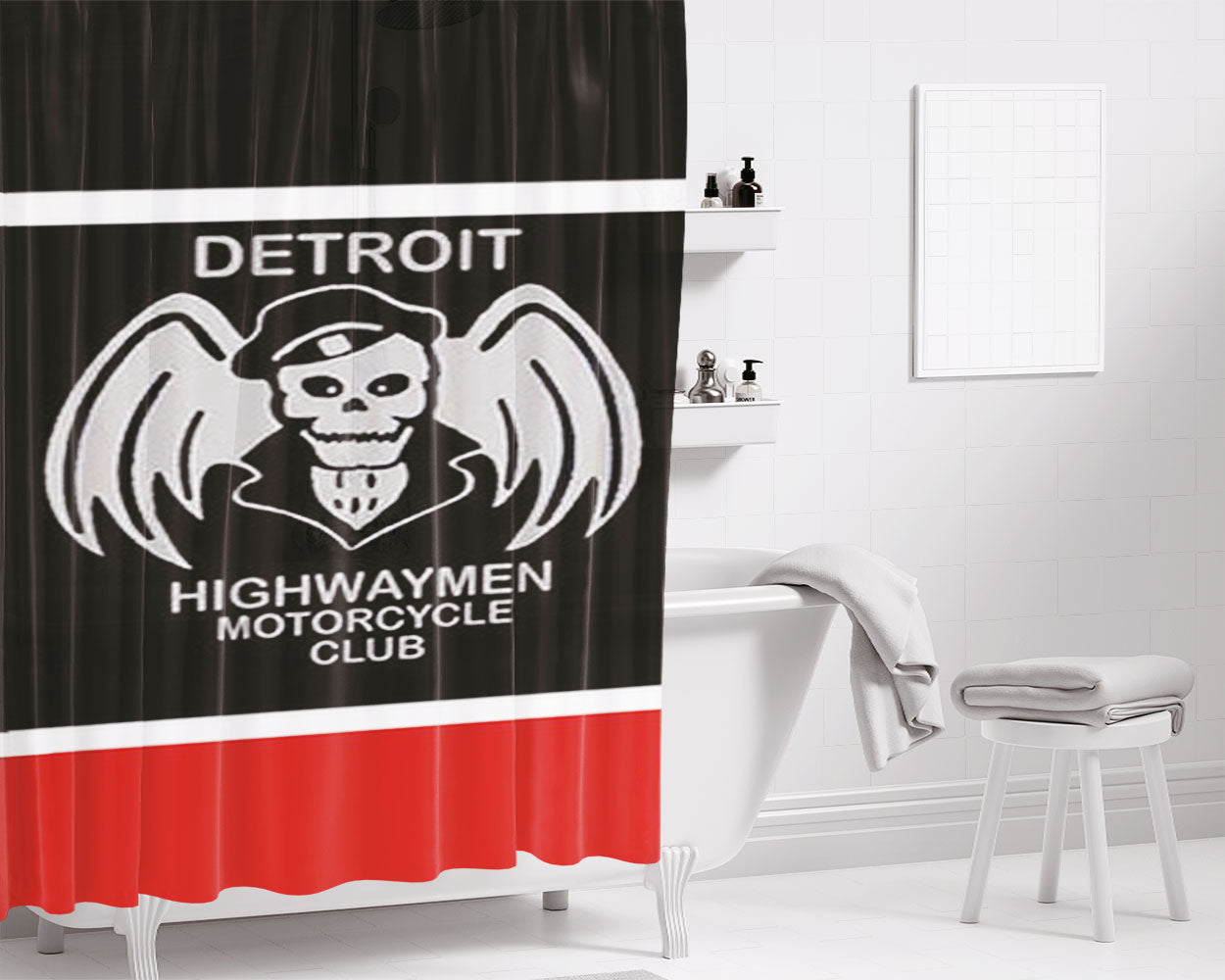 Detroid Tigers Texture Style Bathroom Shower Curtain Fabric Waterproof | 66 X 72 Inch