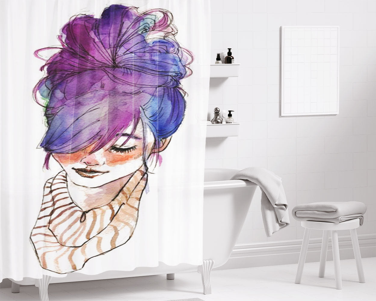 Diane Power Wallpaper Nanatsu No Taizai Bathroom Shower Curtain Fabric Waterproof | 66 X 72 Inch