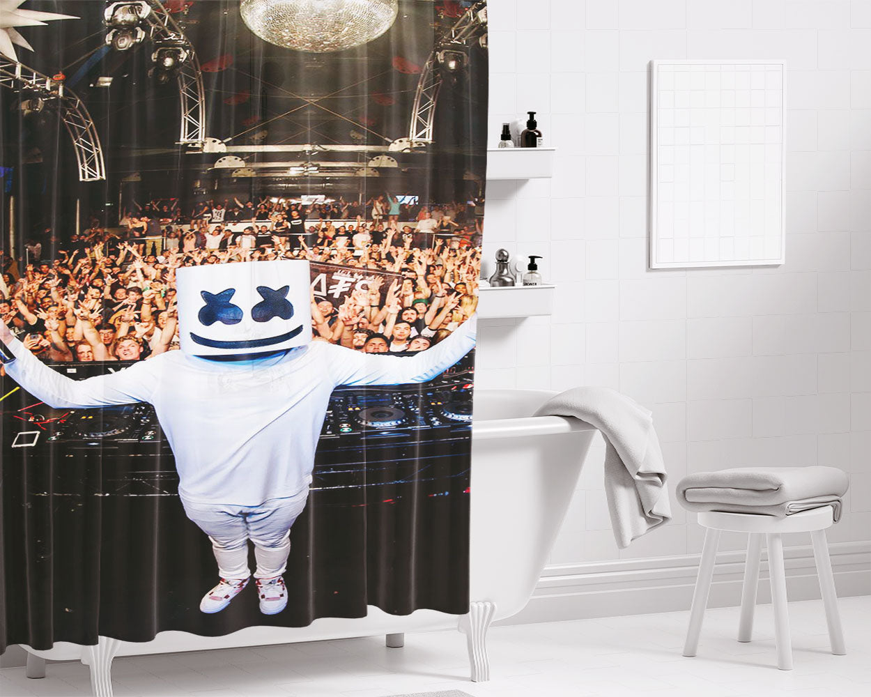 Dj Marshm Bathroom Shower Curtain Fabric Waterproof | 66 X 72 Inch