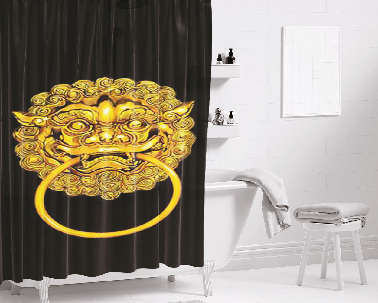 Doomguy Green Costume Bathroom Shower Curtain Fabric Waterproof | 66 X 72 Inch