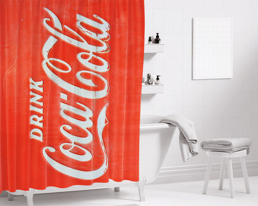 Drink Coca Co Bathroom Shower Curtain Fabric Waterproof | 66 X 72 Inch