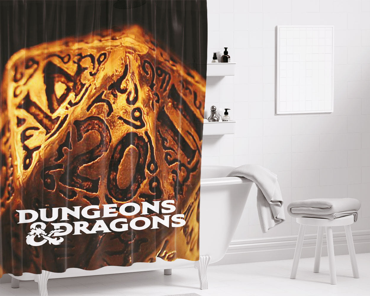 Dungeon And Dr Bathroom Shower Curtain Fabric Waterproof | 66 X 72 Inch