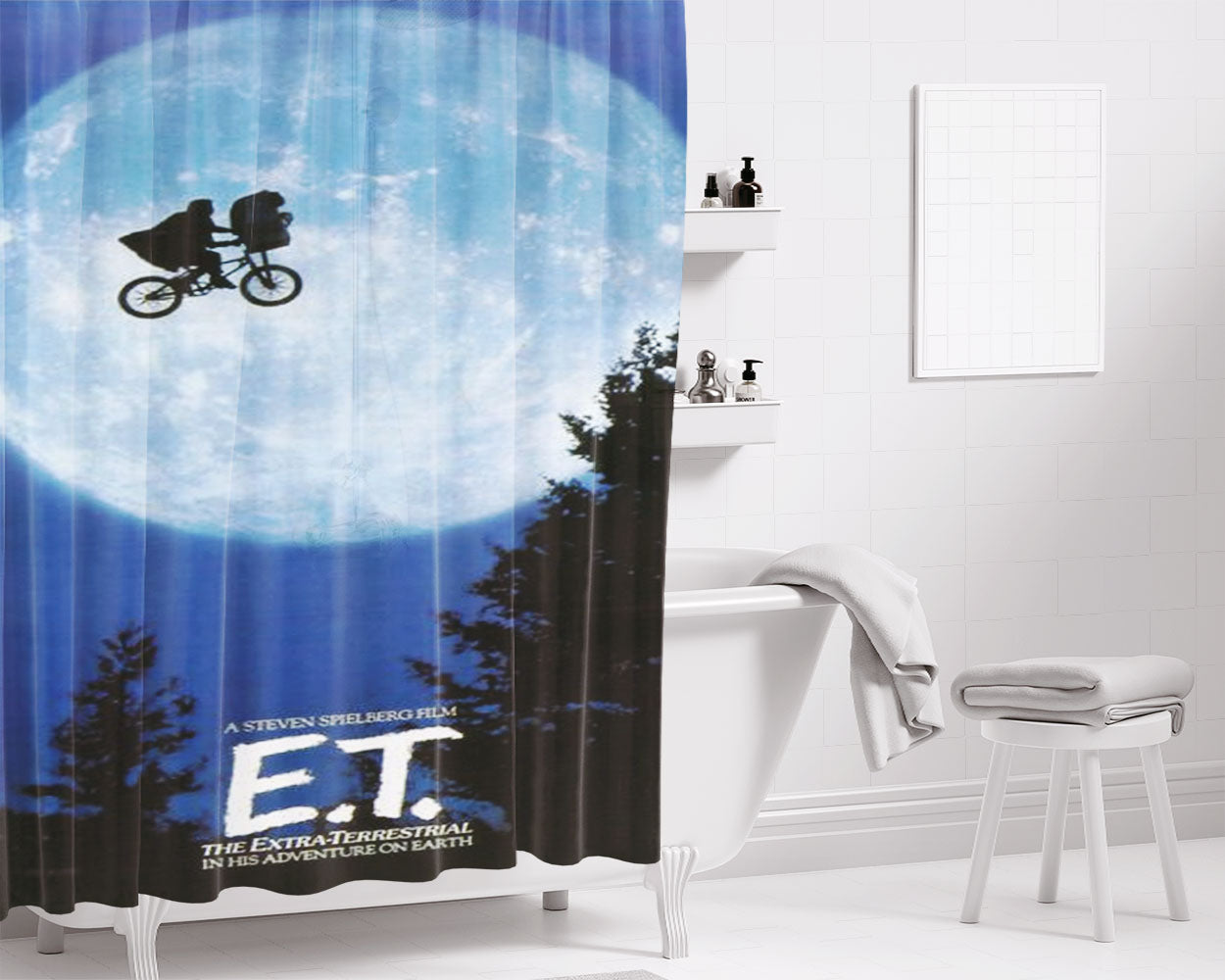 Et Movie Poster Bathroom Shower Curtain Fabric Waterproof | 66 X 72 Inch