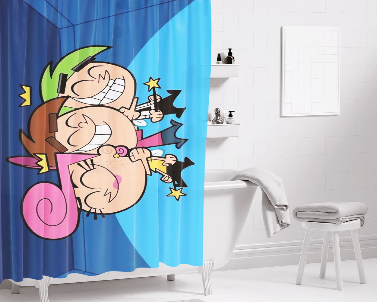 Fairly Odd Parents Wanda Timmy Turner Cosmo Bathroom Shower Curtain Fabric Waterproof | 66 X 72 Inch