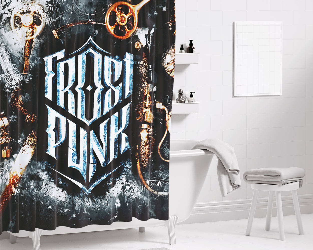 Frostpunk Cool Game Wallpapers Bathroom Shower Curtain Fabric Waterproof | 66 X 72 Inch