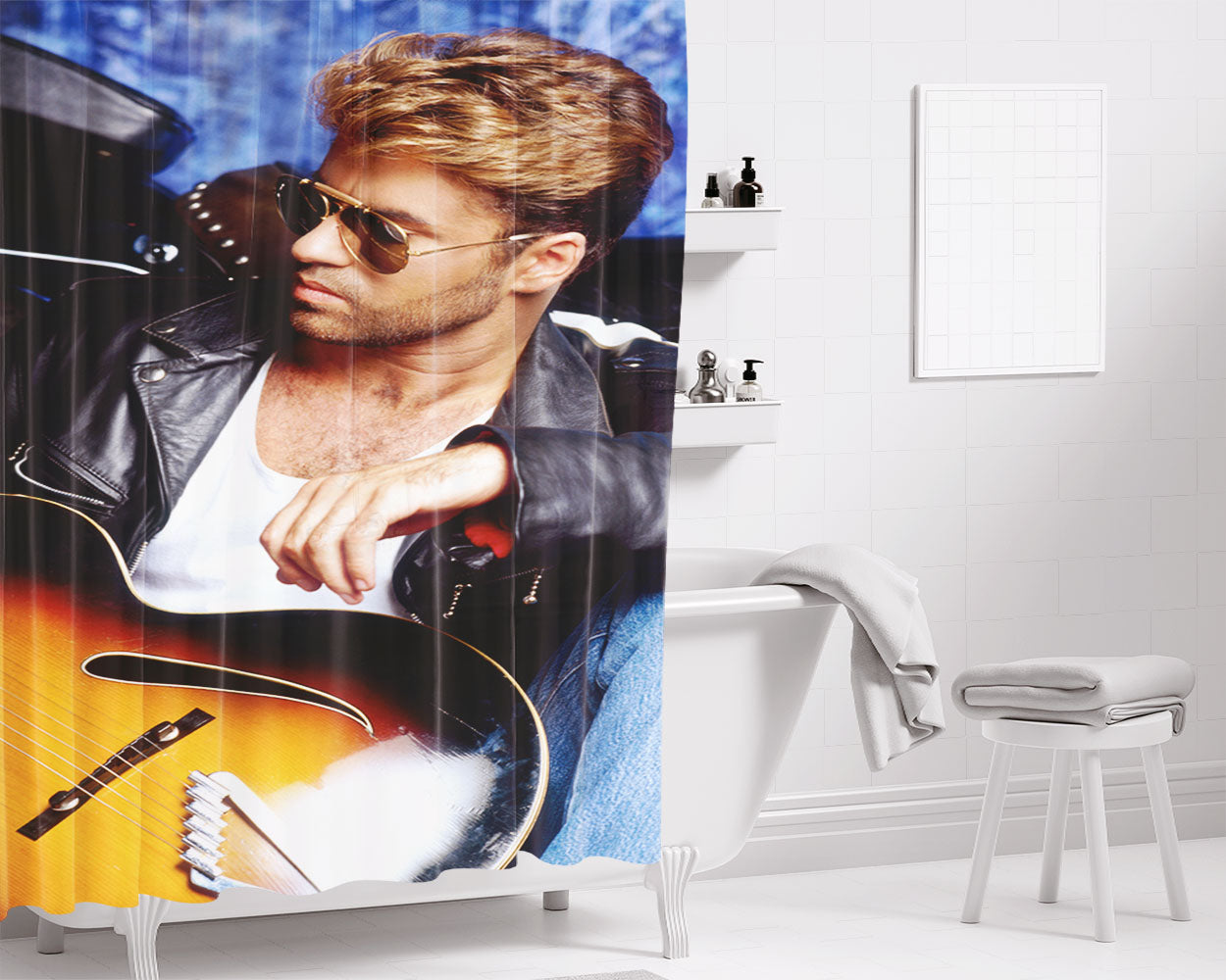 George Michael Bathroom Shower Curtain Fabric Waterproof | 66 X 72 Inch
