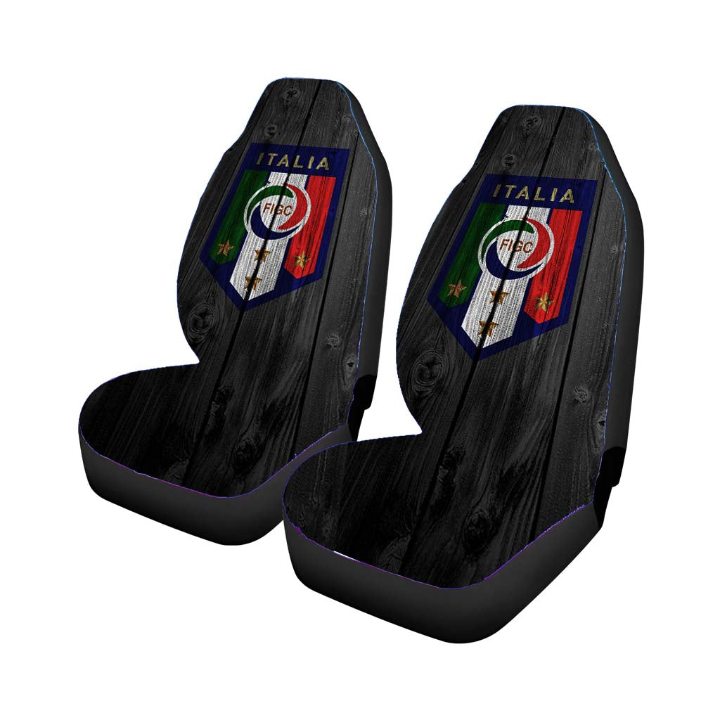 Italia Figc National Team Logo Dark Wood Wallpaper Car Seat Covers