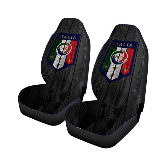 Italia Figc National Team Logo Dark Wood Wallpaper Car Seat Covers Universal Fit