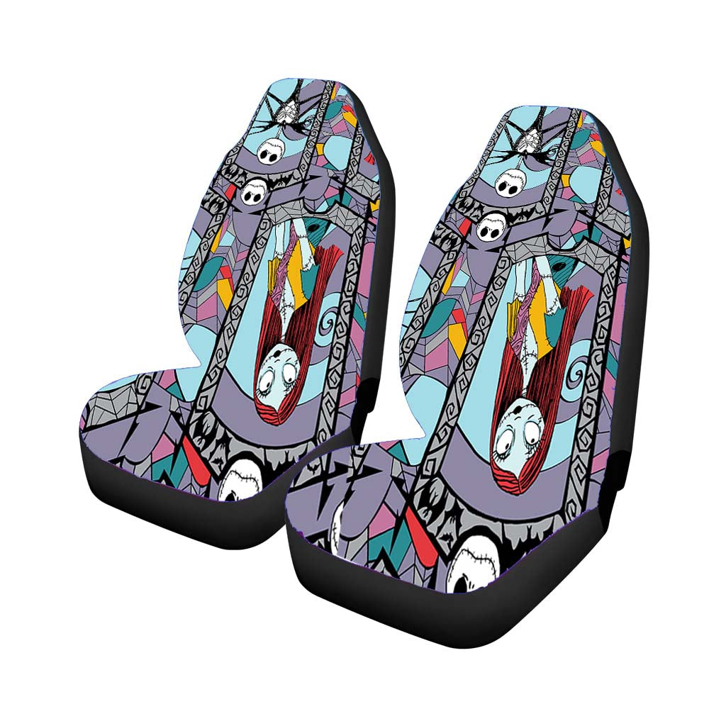 Jack And Sally Stained Glass Mosaic Art Car Seat Covers