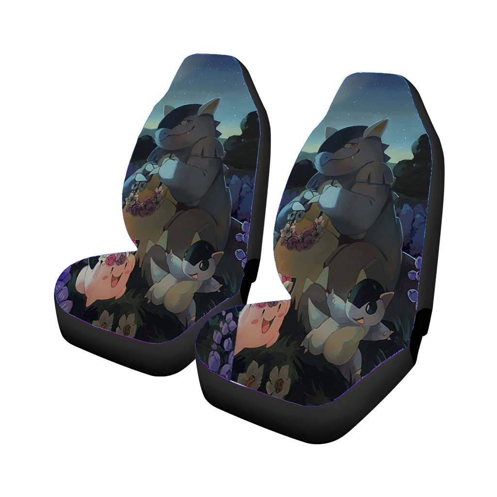 Kangaskhan And Cleffa Pokemon Art Car Seat Covers