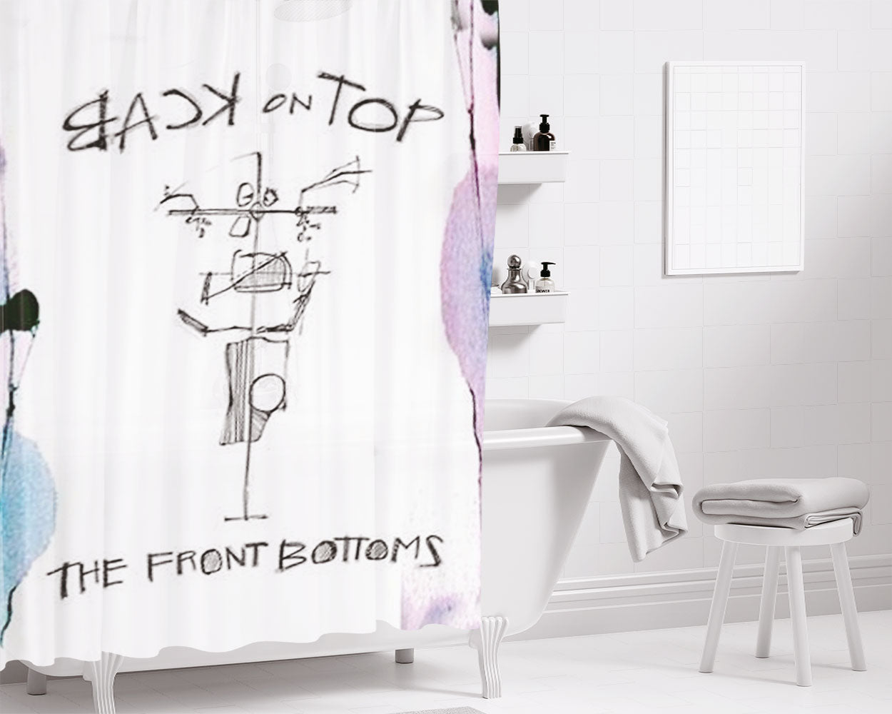 The Front Bottoms Back On Top 2 Bathroom Shower Curtain Fabric Waterproof | 66 X 72 Inch