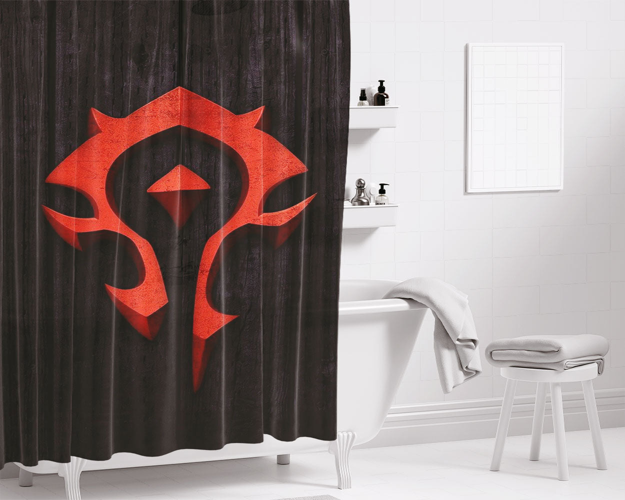 The Holymontain Illustration Bathroom Shower Curtain Fabric Waterproof | 66 X 72 Inch