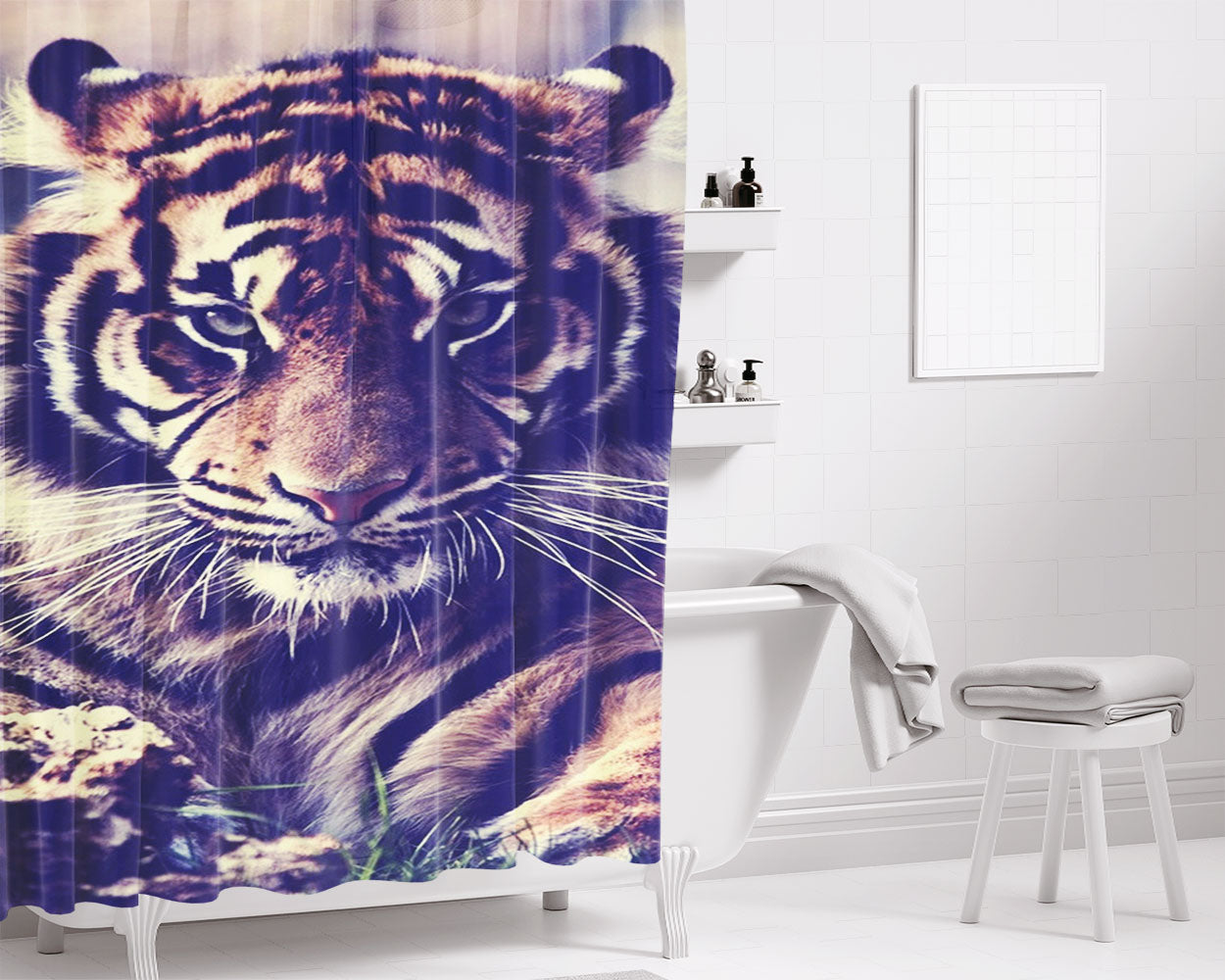 Tiffanys Ribbon Bathroom Shower Curtain Fabric Waterproof | 66 X 72 Inch