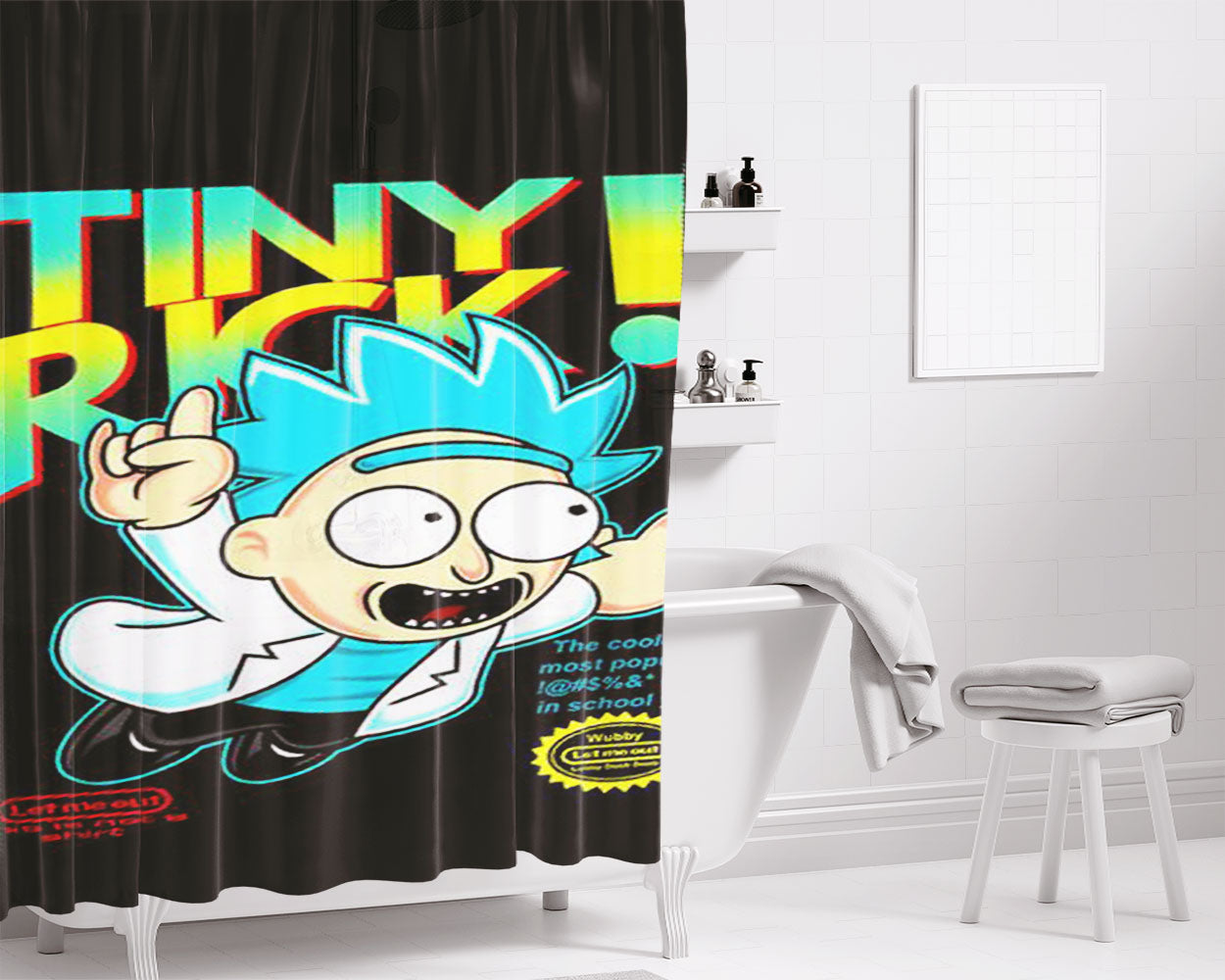 Tiny Bathroom Shower Curtain Fabric Waterproof | 66 X 72 Inch