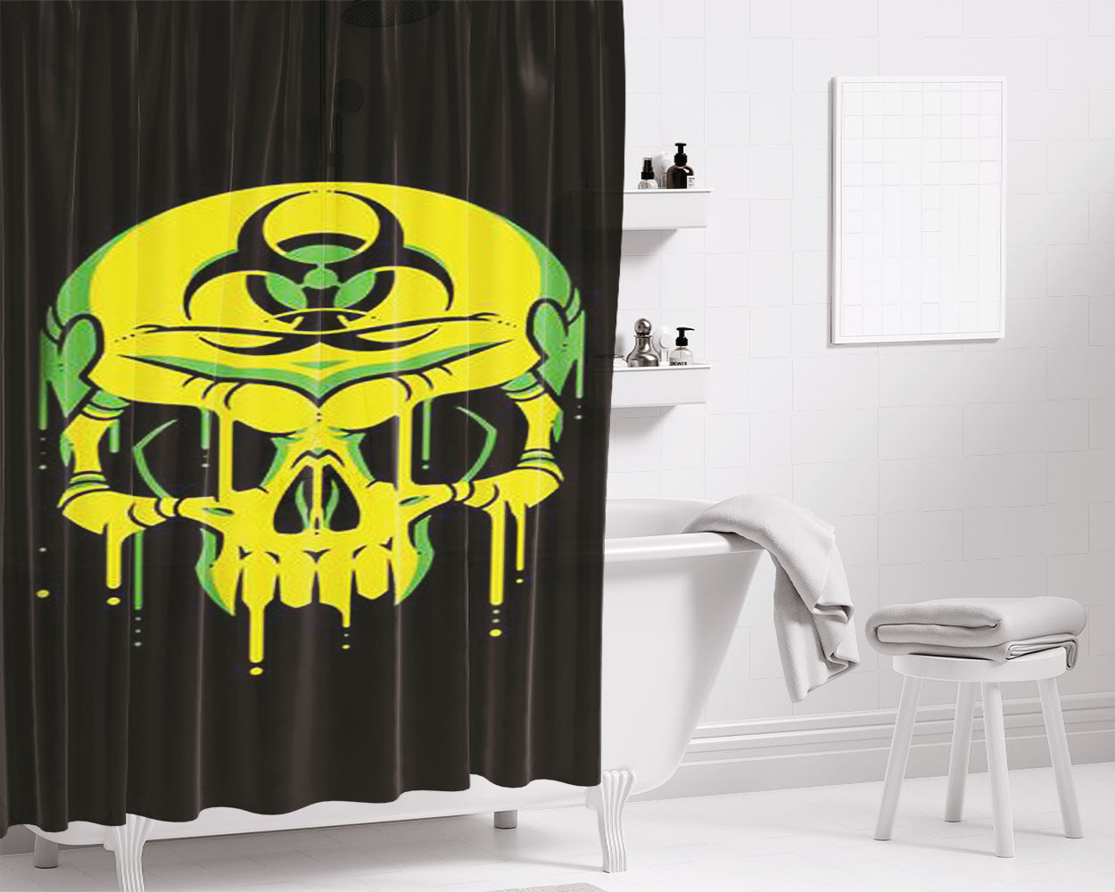 Townhouse Dogs 101 Dalmatians Bathroom Shower Curtain Fabric Waterproof | 66 X 72 Inch