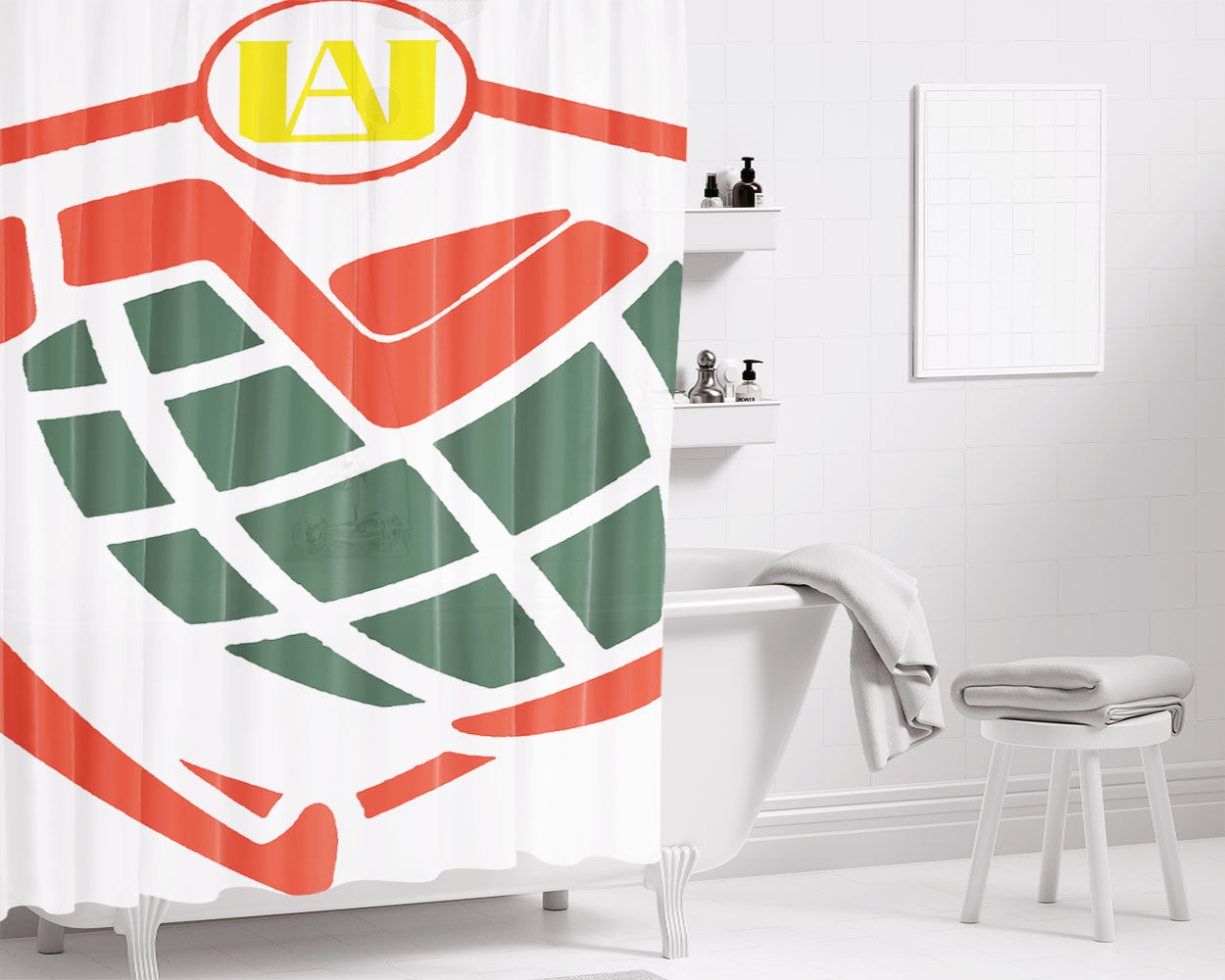 Bakugo Bomb Plus Ultra Academy Symbol Bathroom Shower Curtain Fabric Waterproof | 66 X 72 Inch