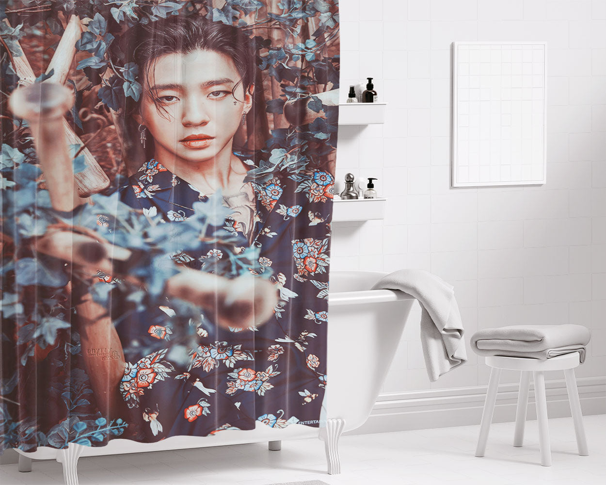 Bang Yongguk Honeymoon August Bathroom Shower Curtain Fabric Waterproof | 66 X 72 Inch