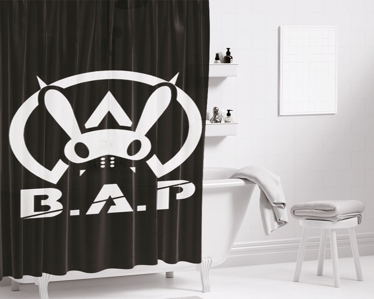 Bap Logo Warrior Begins Bathroom Shower Curtain Fabric Waterproof | 66 X 72 Inch