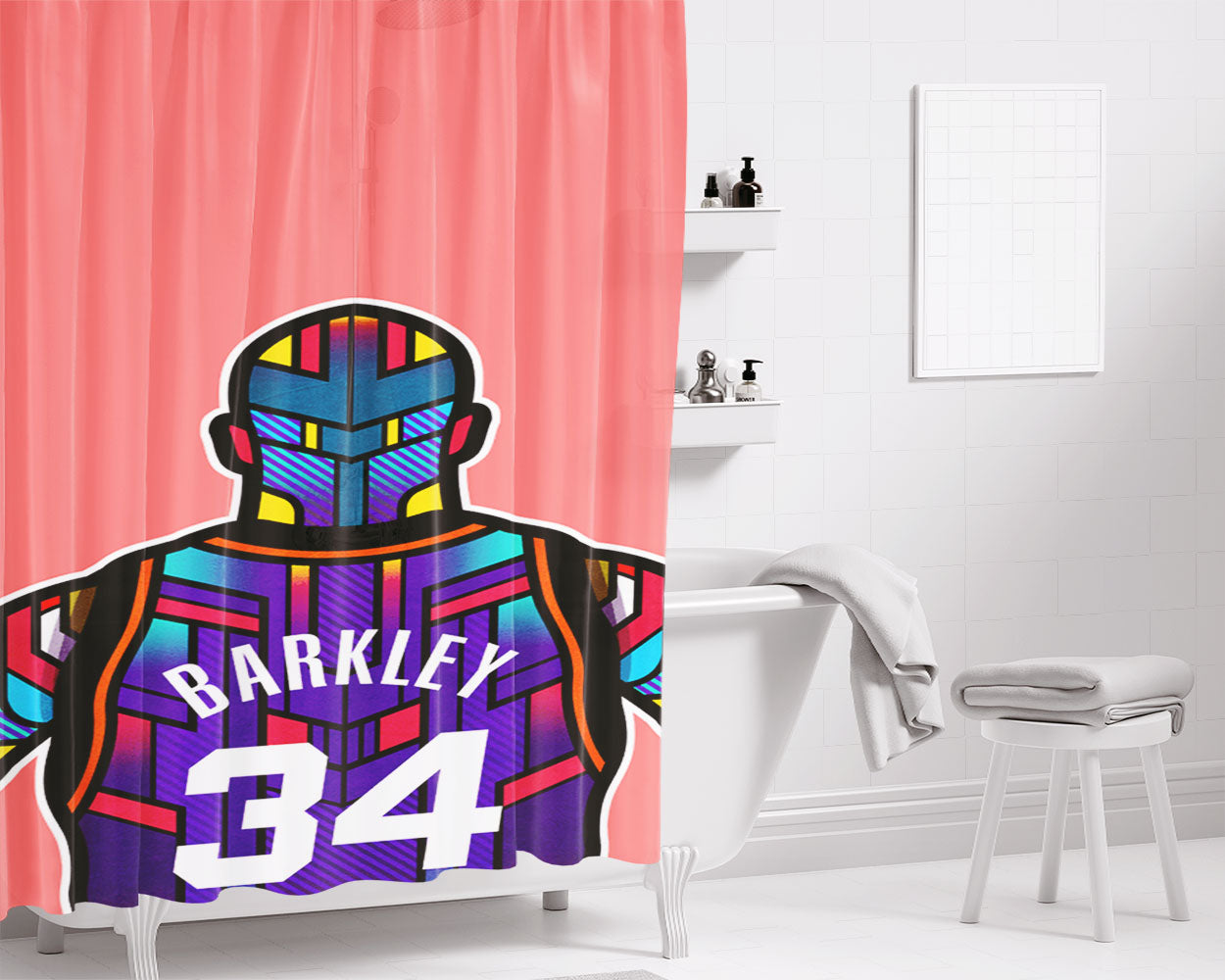 Barkley 34 Bathroom Shower Curtain Fabric Waterproof | 66 X 72 Inch