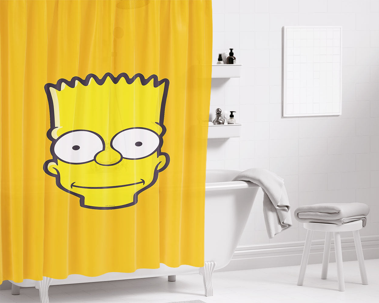 Bart Simp Bathroom Shower Curtain Fabric Waterproof | 66 X 72 Inch