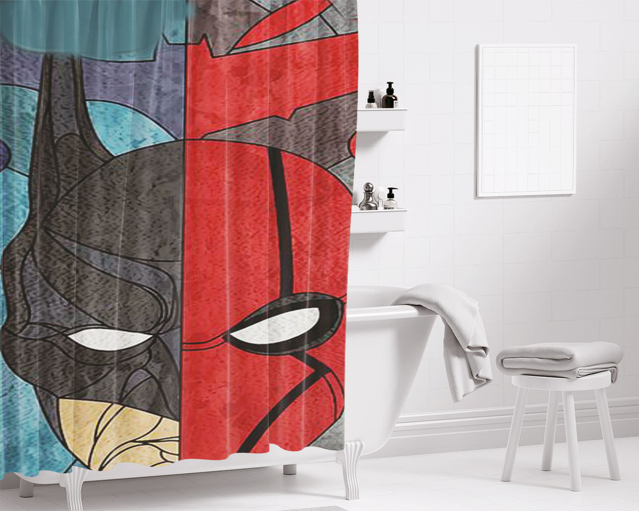 Bat And Hood Bathroom Shower Curtain Fabric Waterproof | 66 X 72 Inch