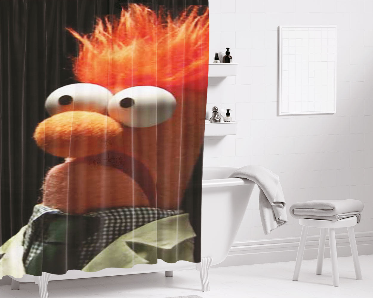 Beaker Muppets Bathroom Shower Curtain Fabric Waterproof | 66 X 72 Inch
