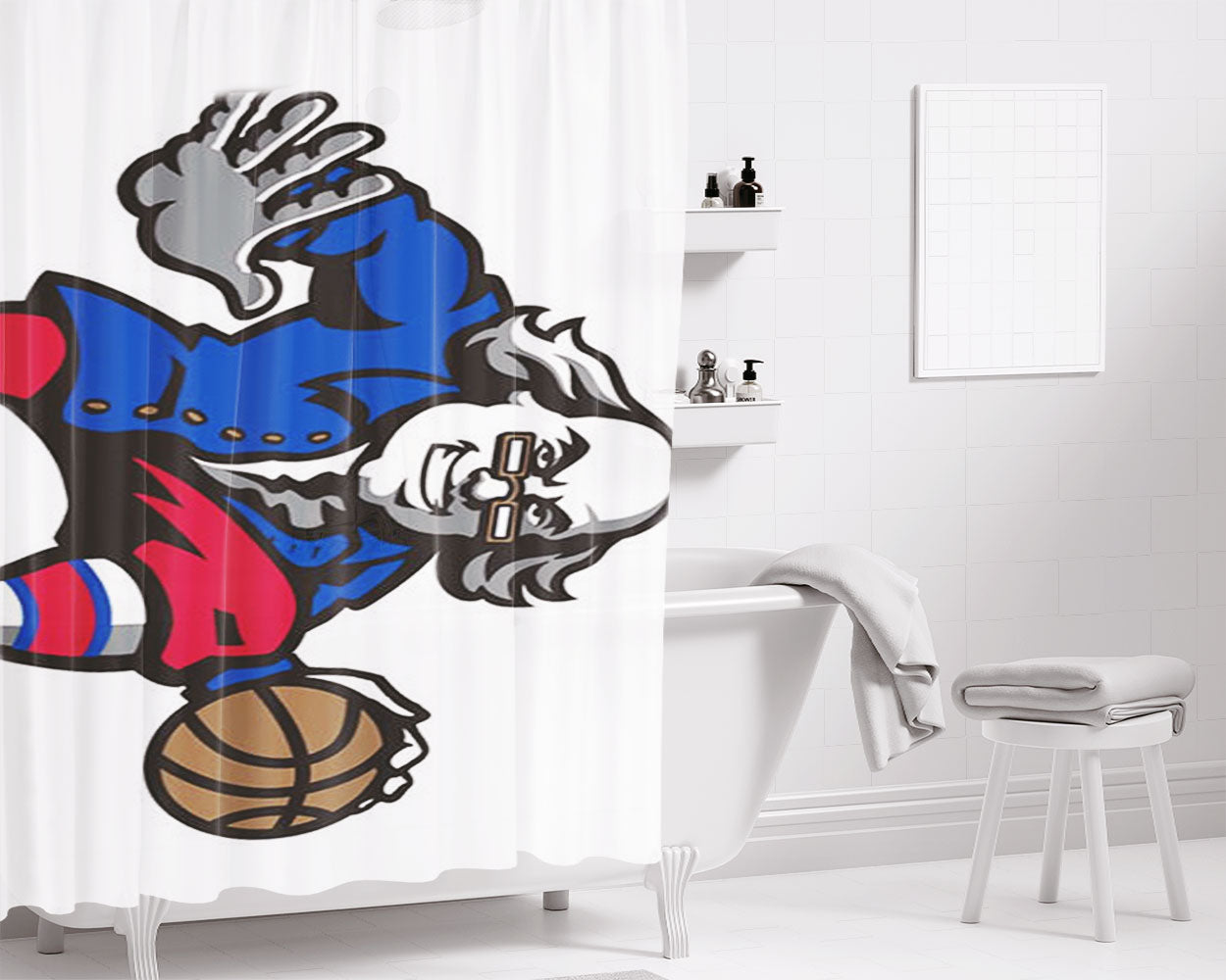 Benjamin Franklin Bathroom Shower Curtain Fabric Waterproof | 66 X 72 Inch