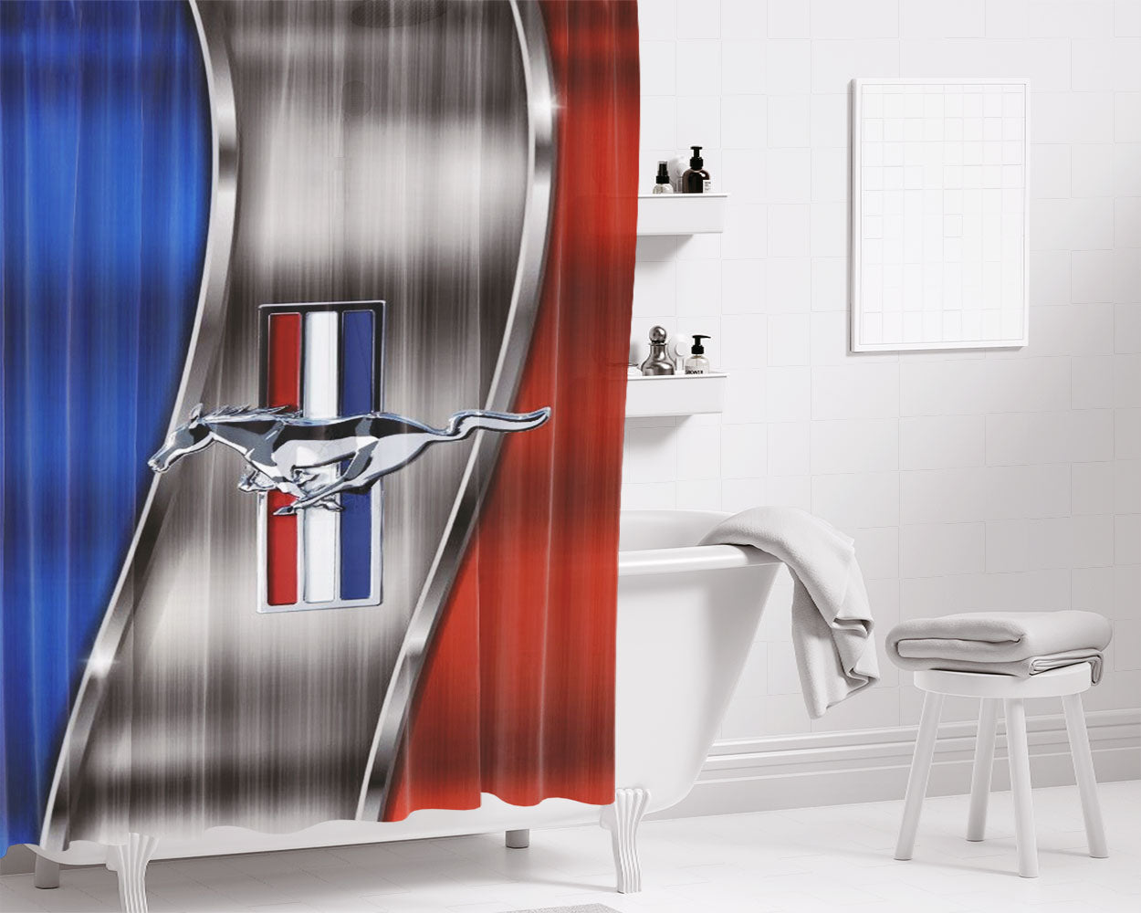 Best Mustang Bathroom Shower Curtain Fabric Waterproof | 66 X 72 Inch