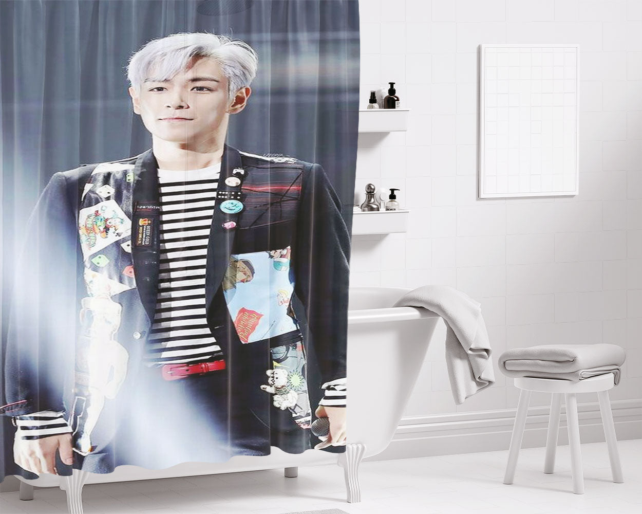 Big Bang Top Photo Bathroom Shower Curtain Fabric Waterproof | 66 X 72 Inch