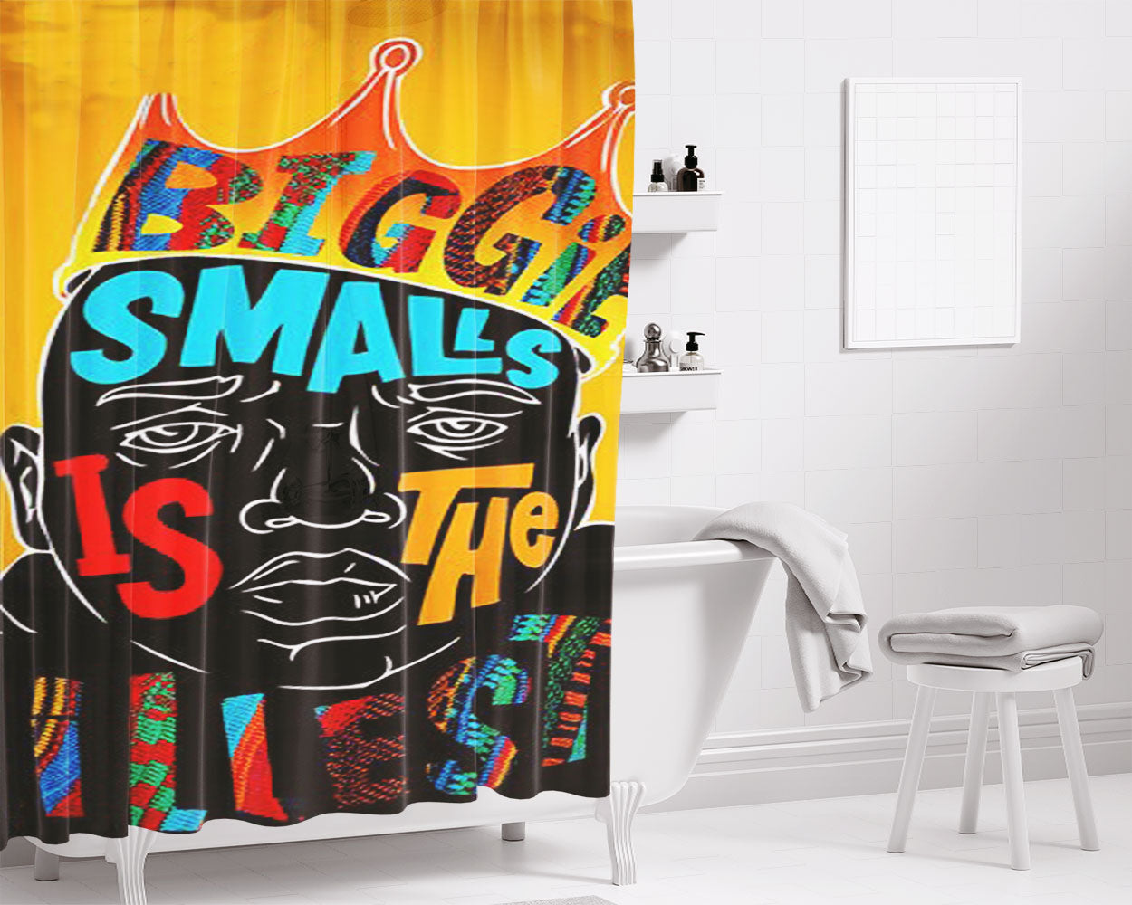 Biggie Smalls Is The Illest Bathroom Shower Curtain Fabric Waterproof | 66 X 72 Inch