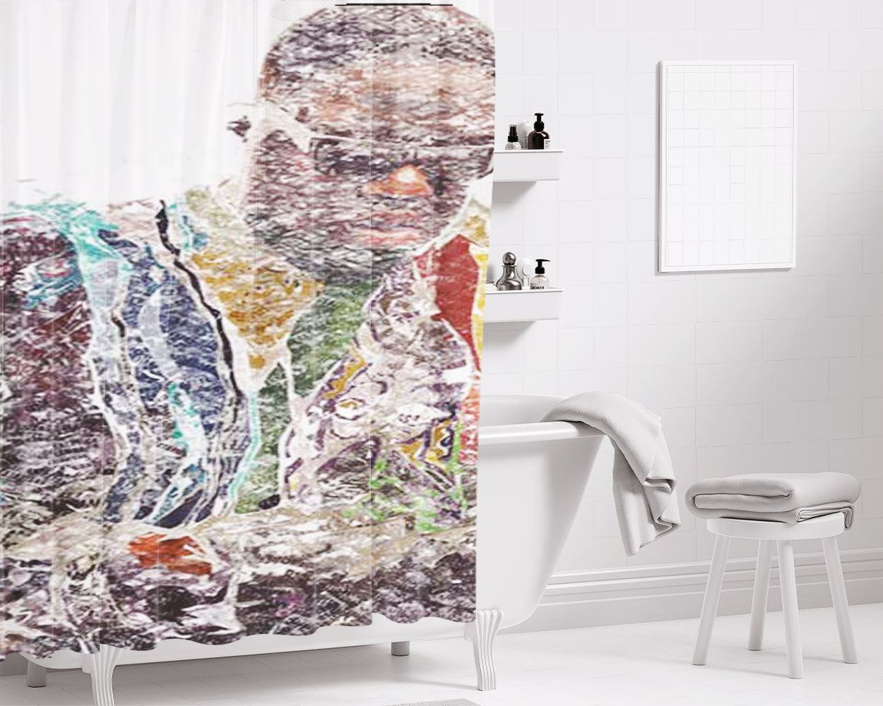 Biggie Smalls Plastic Wrap Bathroom Shower Curtain Fabric Waterproof | 66 X 72 Inch