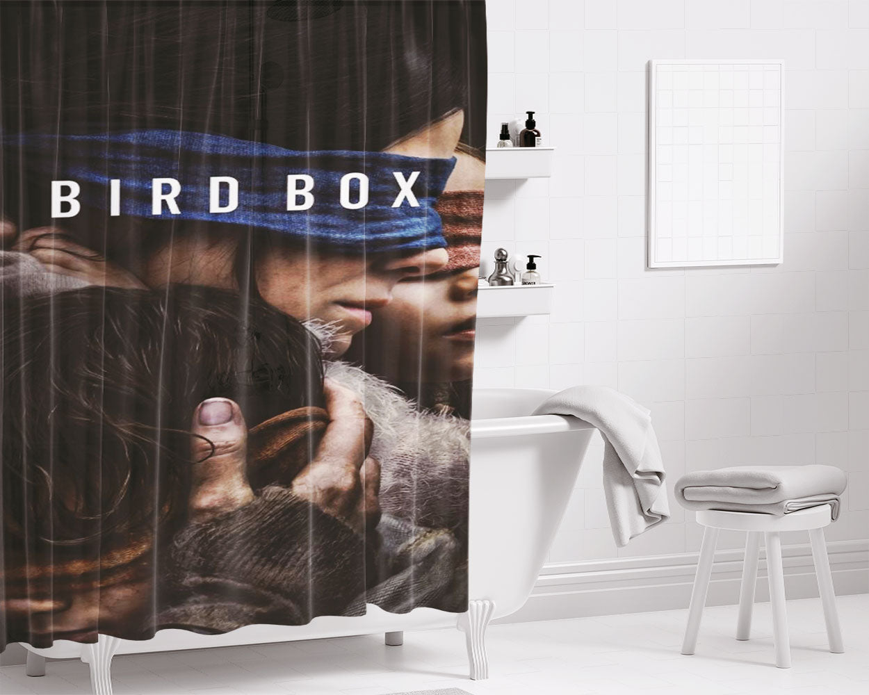 Birdbox Movie Bathroom Shower Curtain Fabric Waterproof | 66 X 72 Inch