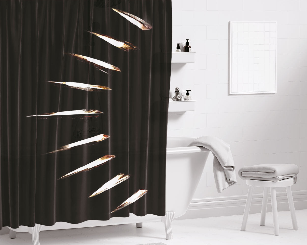 Blackpanther Symbol Of Wakanda Bathroom Shower Curtain Fabric Waterproof | 66 X 72 Inch