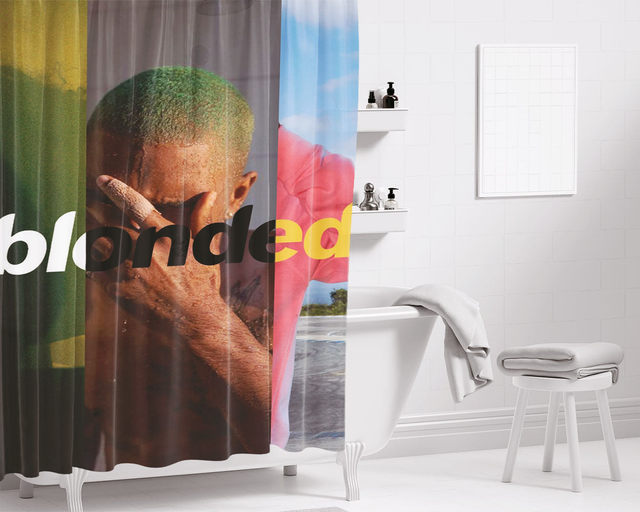 Blonded Photo Collages Frank Ocean Bathroom Shower Curtain Fabric Waterproof | 66 X 72 Inch