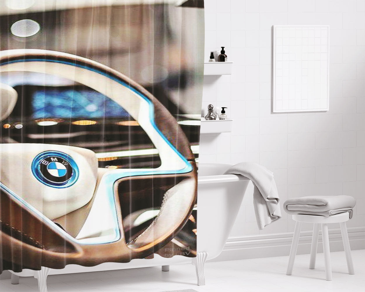 Bmw Exclusive Bathroom Shower Curtain Fabric Waterproof | 66 X 72 Inch