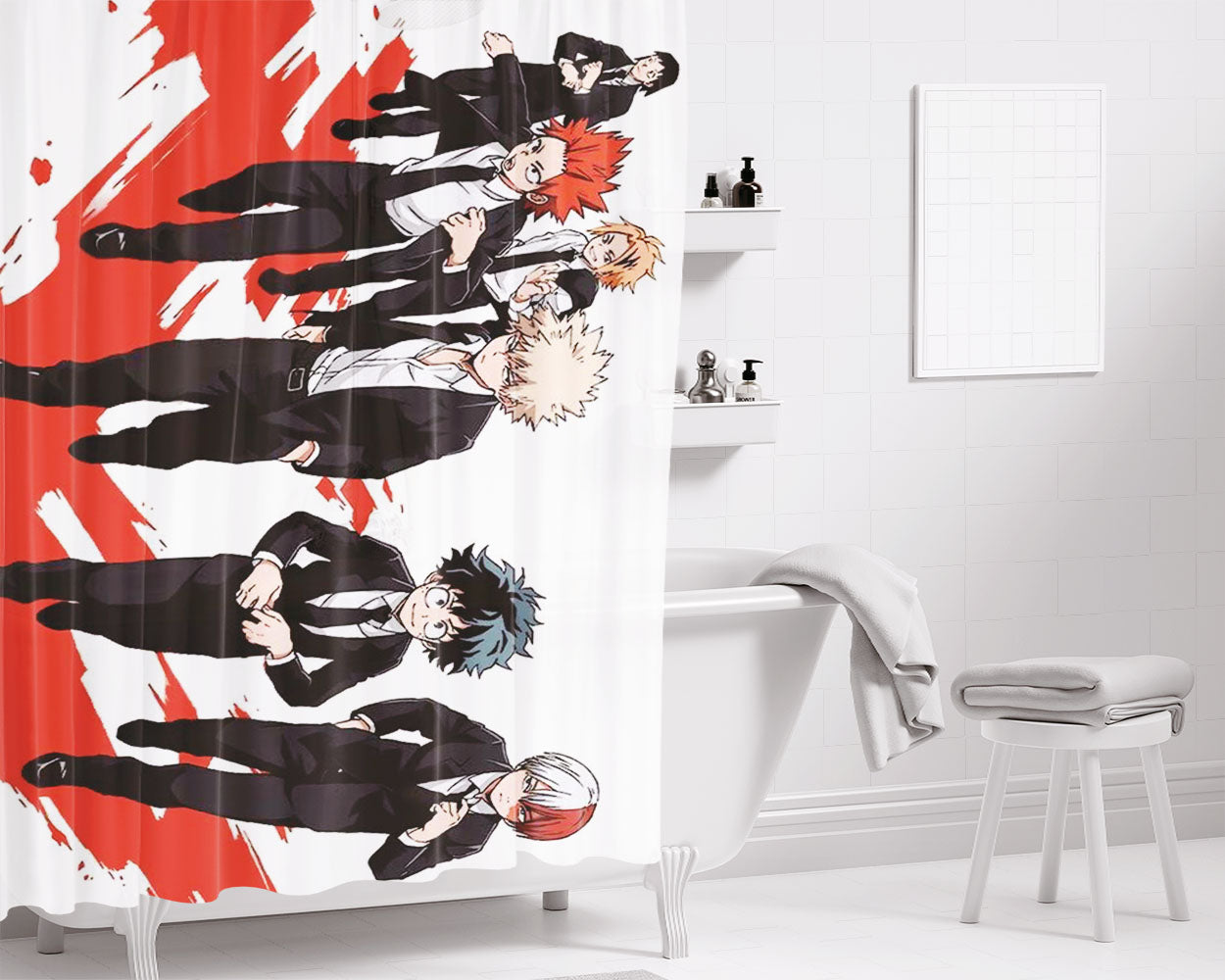 Boku No Hero Acad Bathroom Shower Curtain Fabric Waterproof | 66 X 72 Inch